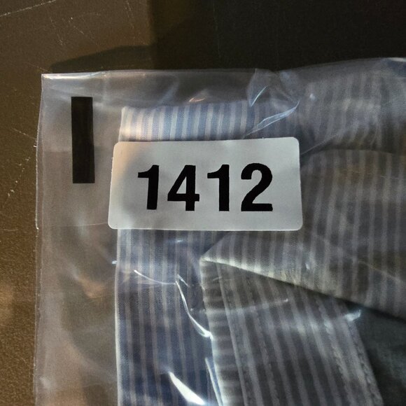 Vince Shirt Mens Large Gray Blue Striped Button Up Linen Cotton Ombre Preppy - Picture 10 of 10